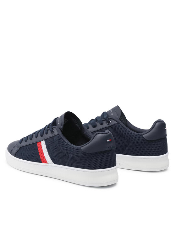 Tommy Hilfiger Sneakers Tommy Hilfiger Cupsole Court Stripes Knit Mix FM0FM03606 Blu scuro
