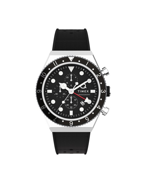 Timex Годинник Timex Q Timex Three Time Zone Chronograph TW2V70000 Чорний
