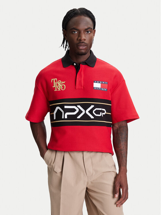 Tommy Hilfiger Tommy Hilfiger Polo F1 Movie Race Day MW0MW41393 Rojo Relaxed Fit