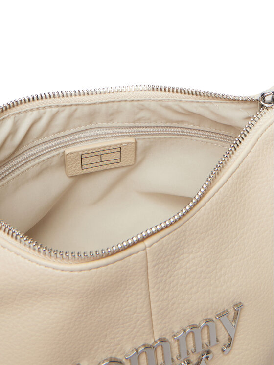 Tommy Jeans Torbica Tommy Jeans Metal Logo Shoulder Bag AW0AW18468 Bijela