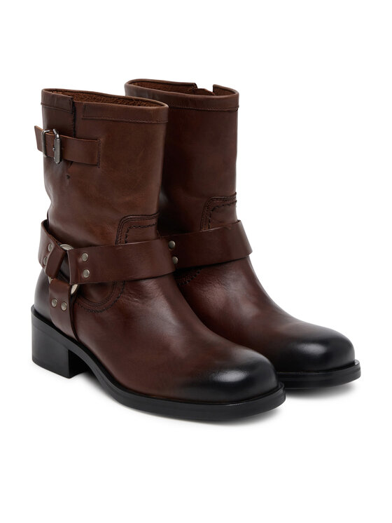 Tommy Jeans Čizme Tommy Jeans Tjw Biker EN0EN02811 Smeđa