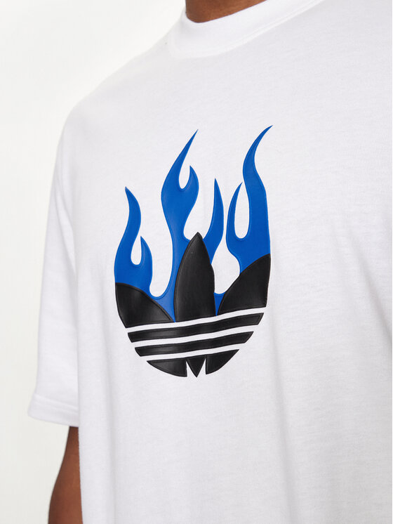 adidas adidas Marškinėliai Flames Logo IS2944 Balta Loose Fit