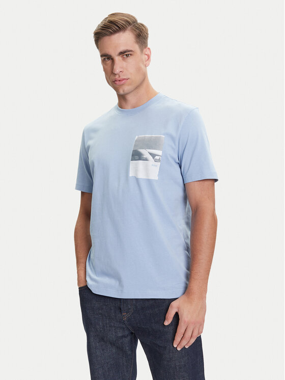 BOSS BOSS Camiseta Te_Container 50546920 Celeste Regular Fit