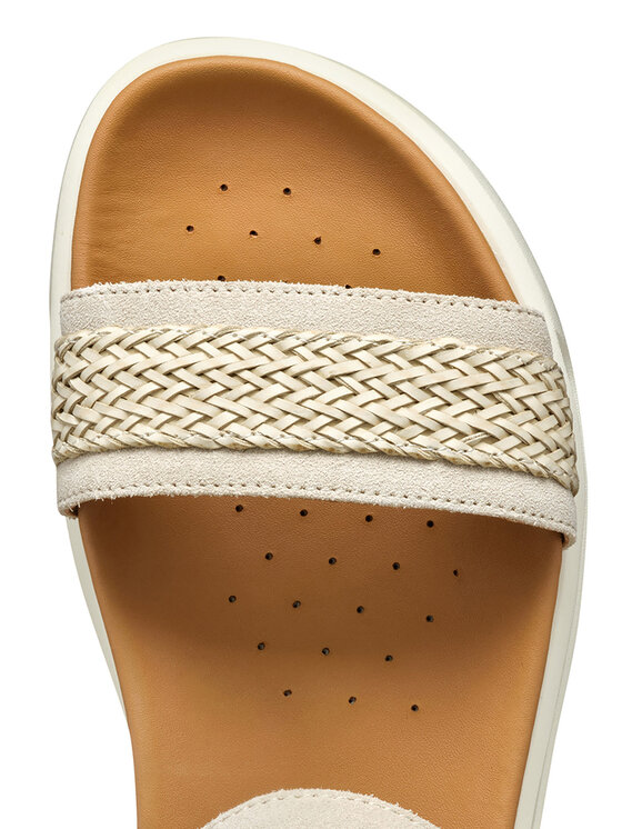Geox D Xand 2.1s C – Sandalia Plana De Cuero Para Mujer Con Suela De Goma Y Cierre Hebilla, Comodidad Y Amortiguación