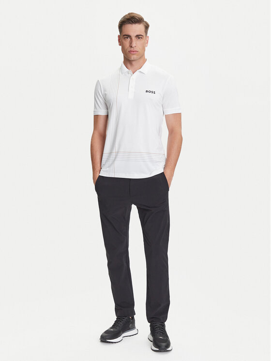 BOSS BOSS Polo Check 50545692 Blanco Slim Fit