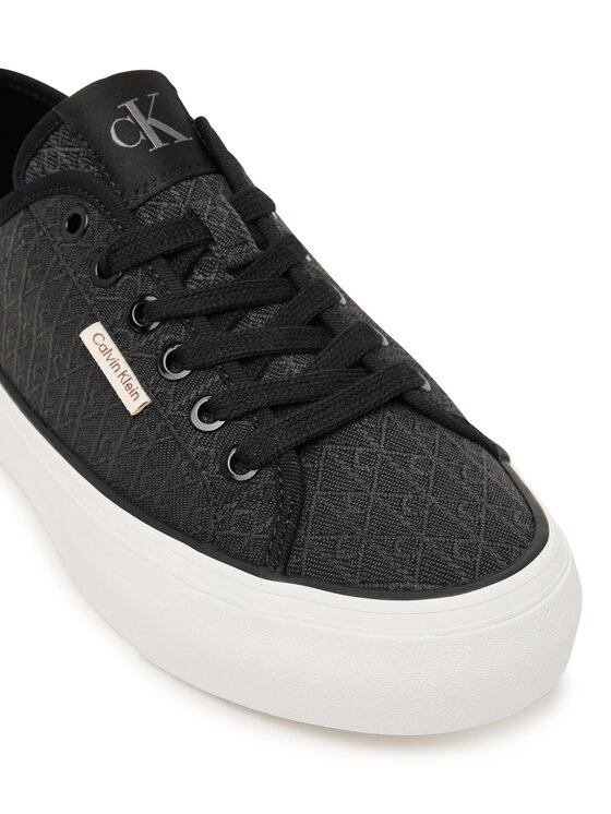 Calvin Klein Laisvalaikio batai Calvin Klein Vulc Flatf Laceup Jaq Aop HW0HW03265 Juoda