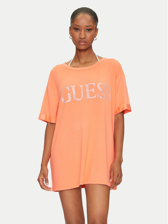 Guess Guess Majica E5GI07 K68D2 Oranžna Regular Fit