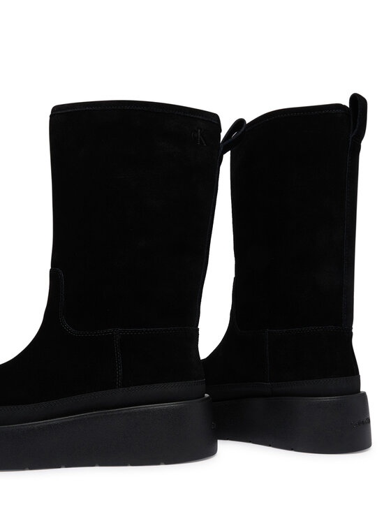 Calvin Klein Stivali da neve Calvin Klein Flatform Mid Boot Suede Wl HW0HW03181 Nero