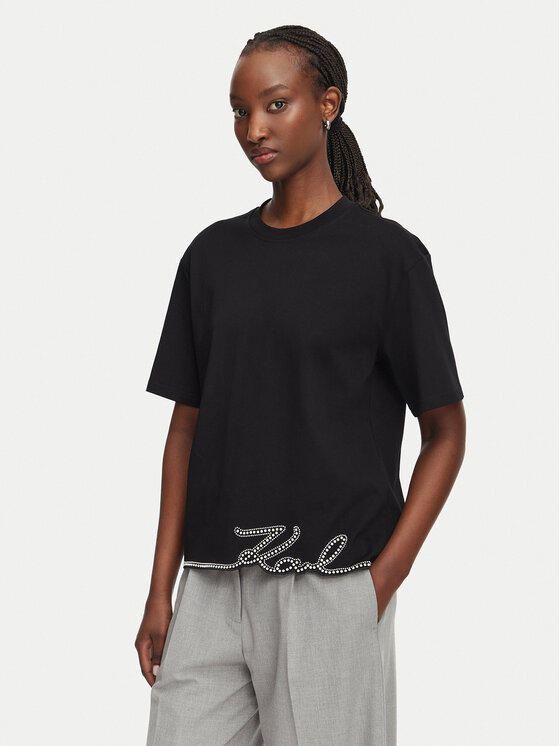 KARL LAGERFELD KARL LAGERFELD Camiseta B3W17065 Negro Regular Fit