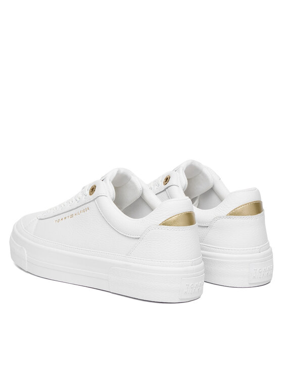 Tommy Hilfiger Sneakersy Tommy Hilfiger Th Foxing Platform Leather FW0FW09018 Biela