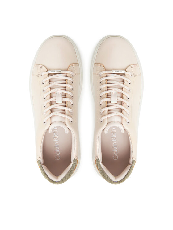Calvin Klein Snīkeri Calvin Klein Cupsole Lace Up Lth HW0HW02540 Bēšs