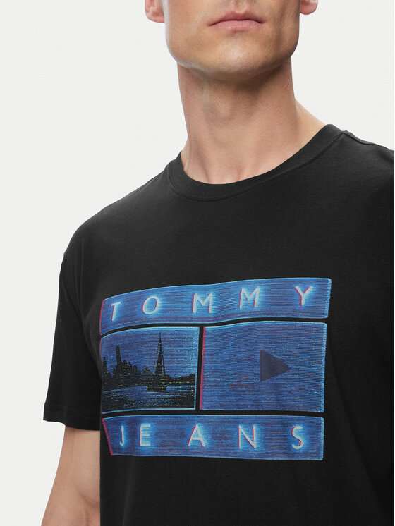 Tommy Jeans Tommy Jeans Camiseta Photo Flag DM0DM23191 Negro Regular Fit