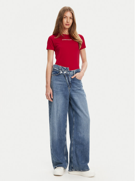Guess Jeans Guess Jeans Футболка W4YI01 J1314 Червоний Slim Fit