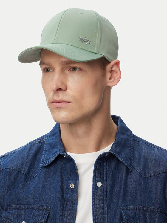 Alpha Industries Бейсболка Alpha Industries Metal Label 156905 Зелений