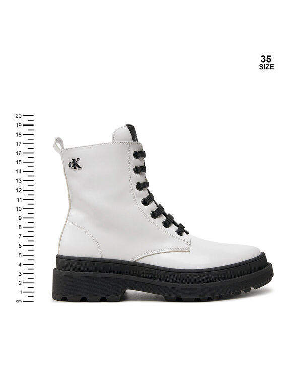 Calvin Klein Jeans Outdoorová obuv Calvin Klein Jeans Lace-Up Bootie V4A5-81031-1453 S Biela