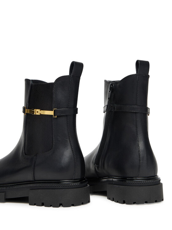 Elisabetta Franchi Īsie zābaki Elisabetta Franchi Chelsea Bot F4A5-E0441-1251 D Melns