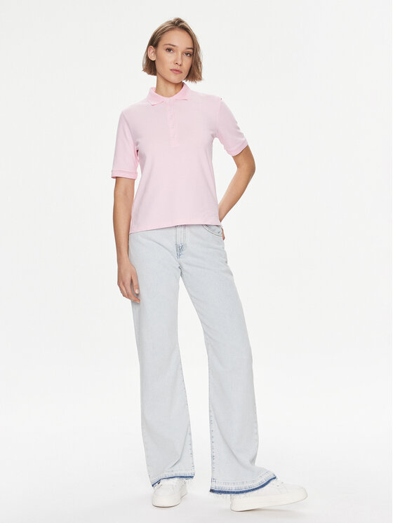 Tommy Hilfiger Tommy Hilfiger Polo marškinėliai Openwork WW0WW37901 Rožinė Regular Fit