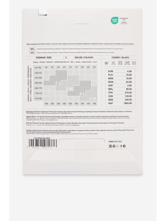 Nine West Punčocháče Nine West CEO-9WB-006-AW25 Černá