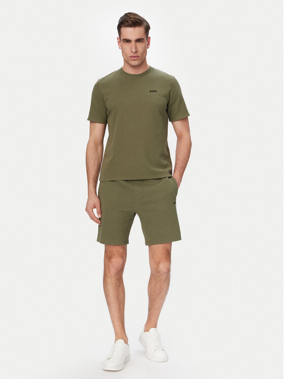 BOSS BOSS Camiseta Waffle 50535891 Verde claro Regular Fit