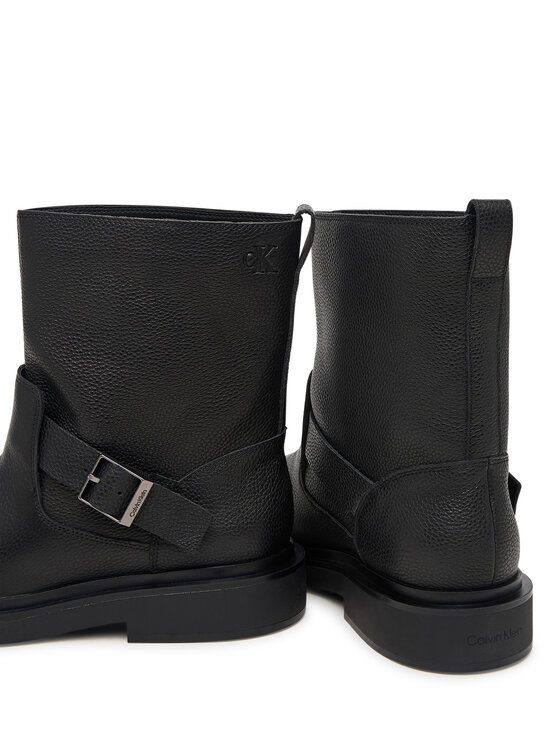 Calvin Klein Čižmy Calvin Klein Sq Rubber Boot Buckle Lth HM0HM02353 Čierna