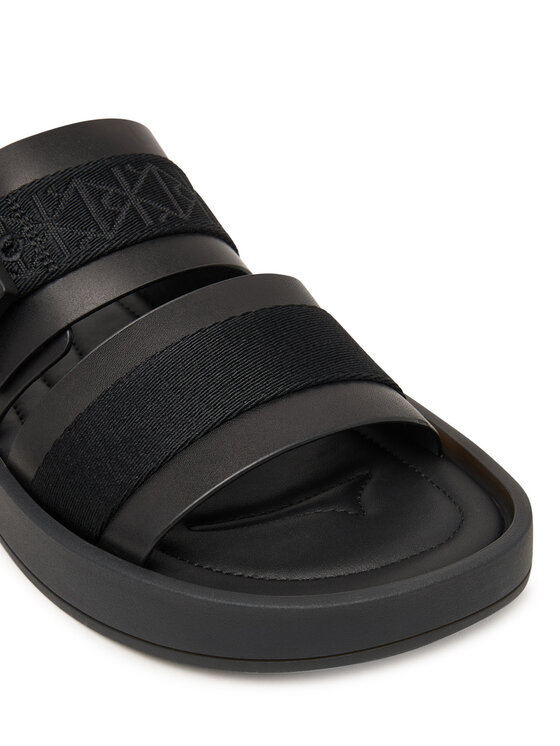 Calvin Klein Natikače Calvin Klein Ergon Buckle Sandal Wb Lth Aop HM0HM02096 Crna