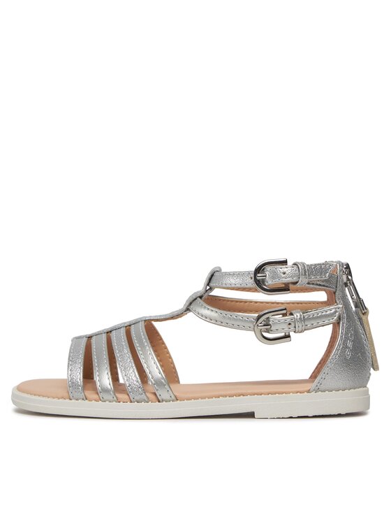 Geox Basutės Geox J Sandal Karly Girl J7235D 0QDAJ C1007 S Sidabrinė