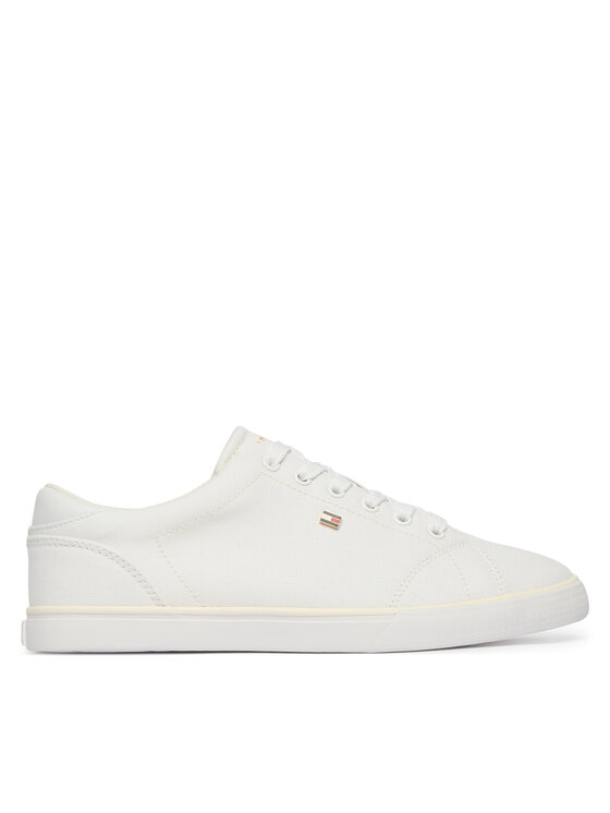 Tommy Hilfiger Tenis superge Tommy Hilfiger Th Low Profile Vulc Canvas FW0FW09102 Bela