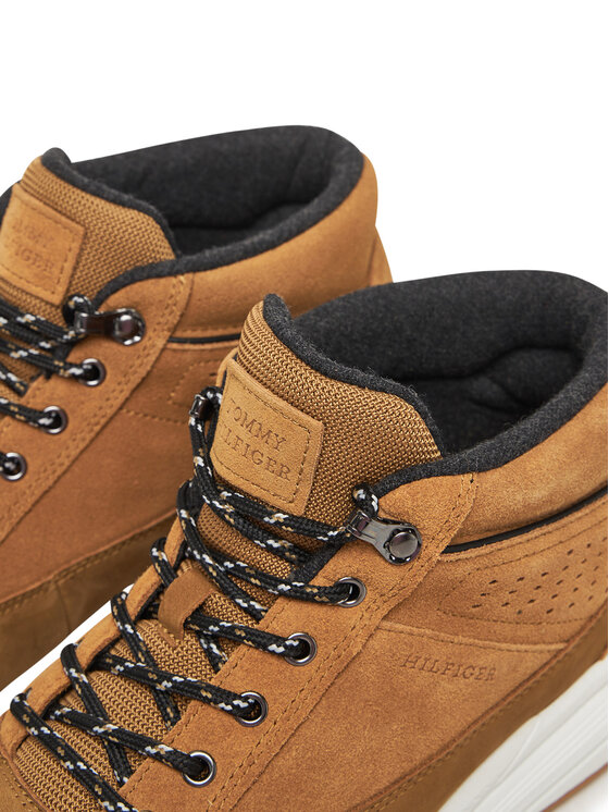 Tommy Hilfiger Trzewiki Tommy Hilfiger Hilfiger W Nbk Sde Hybrid Boot FM0FM05609 Brązowy