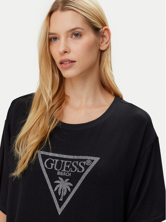 Guess Guess Футболка E4GI00 K68D2 Чорний Regular Fit