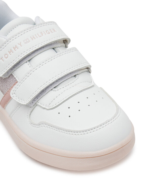 Tommy Hilfiger Tenisice Tommy Hilfiger Flag Low Cut Velcro Sneaker T1A9-33730-1439 S Bijela