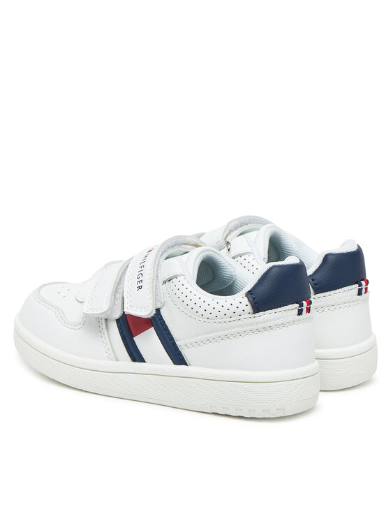 Tommy Hilfiger Sneakersy Tommy Hilfiger Flag Low Cut Velcro Sneaker T1X9-33841-1355 M Bílá