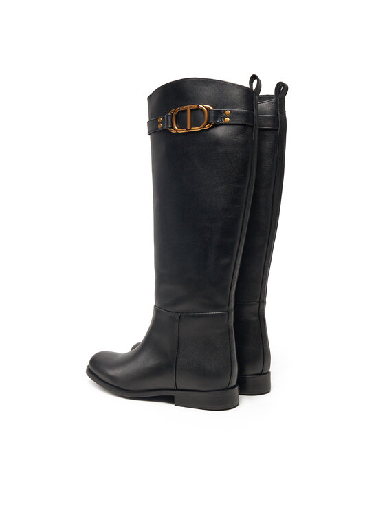 TWINSET Kozačky ve vojenském stylu TWINSET 242TCP092 Černá