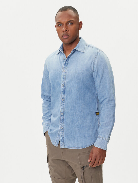 G-STAR G-Star Raw Τζιν πουκάμισο D27681-D252 Γαλάζιο Slim Fit