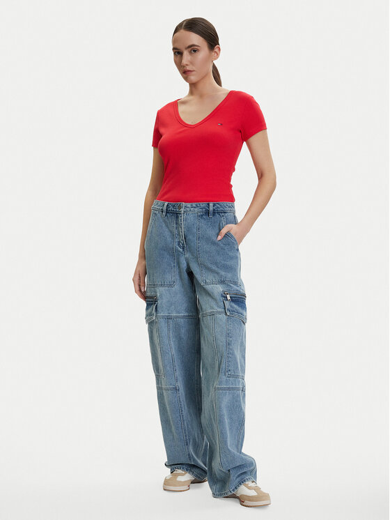 Tommy Jeans Tommy Jeans Camiseta DW0DW17385 Rojo Slim Fit