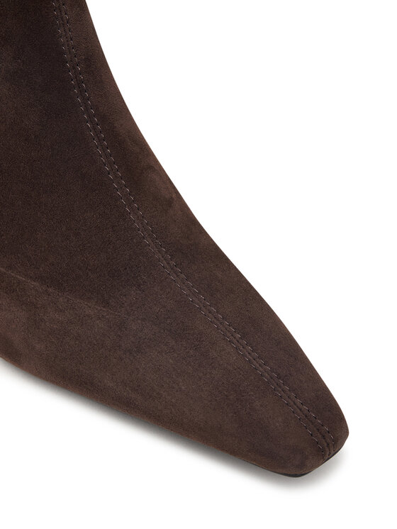 Tommy Hilfiger Členková obuv Tommy Hilfiger Kitten Heel Suede Ankle Boot FW0FW09670 Tmavo hnedá