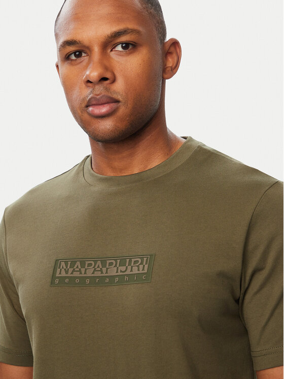 Napapijri Napapijri Camiseta S-Box Logo NP0A4IFL Verde oscuro Regular Fit