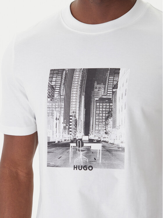 HUGO HUGO Camiseta Deyss 50553755 Blanco Regular Fit