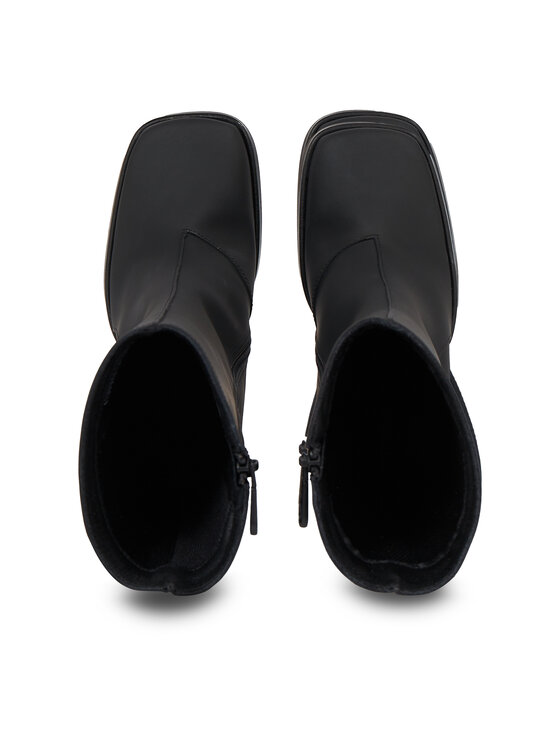 Calvin Klein Jeans Botine Calvin Klein Jeans Heel Zip Boot Lth Wn YW0YW01113 Negru
