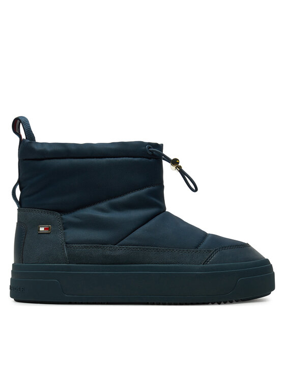 Tommy Hilfiger Cizme de zăpadă Tommy Hilfiger Flag Nylon Mini Snowboot FW0FW08334 Bleumarin