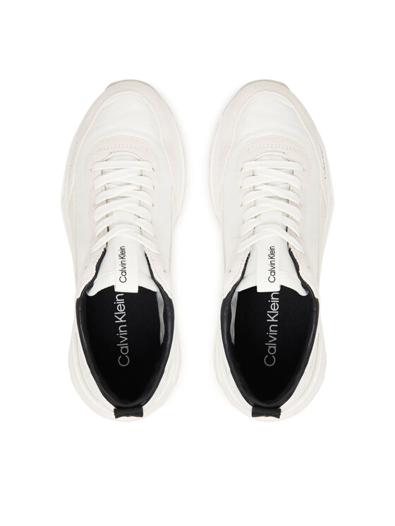 Calvin Klein Sneakersy Calvin Klein Hike Runner Mg Nylon Mix YW0YW02075 Biela