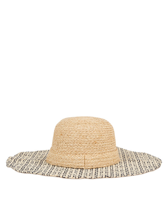 Tommy Hilfiger Kalap Tommy Hilfiger Beach Summer Straw Hat AW0AW16042 Ekru
