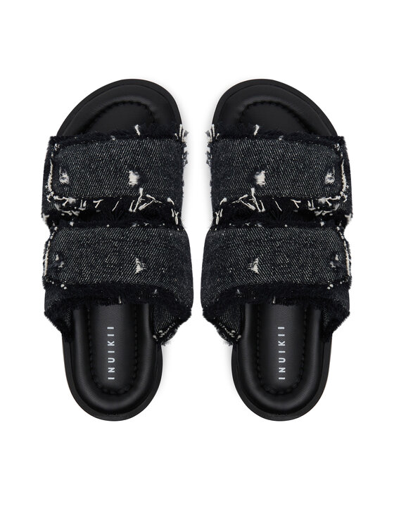 Inuikii Шльопанці Inuikii Classic Jeans Velcro 70104-143 Чорний