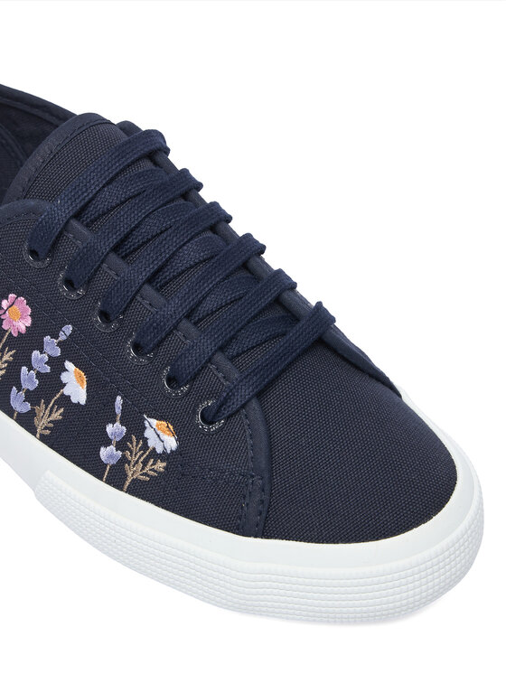 Superga Tenisówki Superga 3750 Flower Embroidery Leggera S8161ZW Granatowy