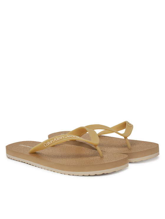 Calvin Klein Jeans Джапанки Calvin Klein Jeans Thong+ Tpu YM0YM01265 Бежов