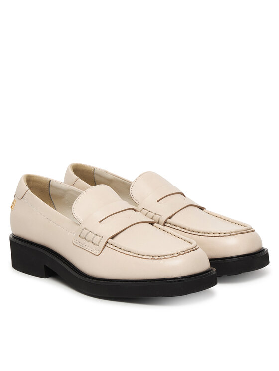 Tommy Hilfiger Loafers Tommy Hilfiger Elettra Penny Leather FW0FW09360 Écru