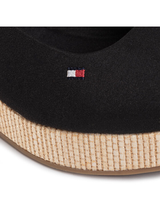 Tommy Hilfiger Εσπαντρίγιες Tommy Hilfiger Iconic Elba Sling Back Wedge FW0FW04788 Μαύρο