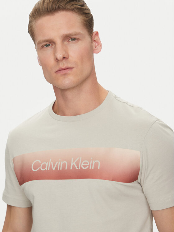 Calvin Klein Calvin Klein Majica Linear Ombre K10K114163 Siva Regular Fit