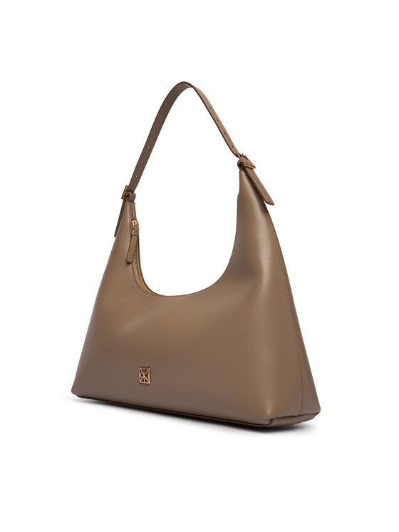 Calvin Klein Torbica Calvin Klein Emblem Hw Lthr Shoulder Bag LV04F3262G Bež