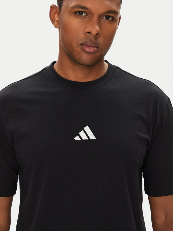 adidas adidas Футболка Essentials Small Logo JE9024 Чорний Regular Fit