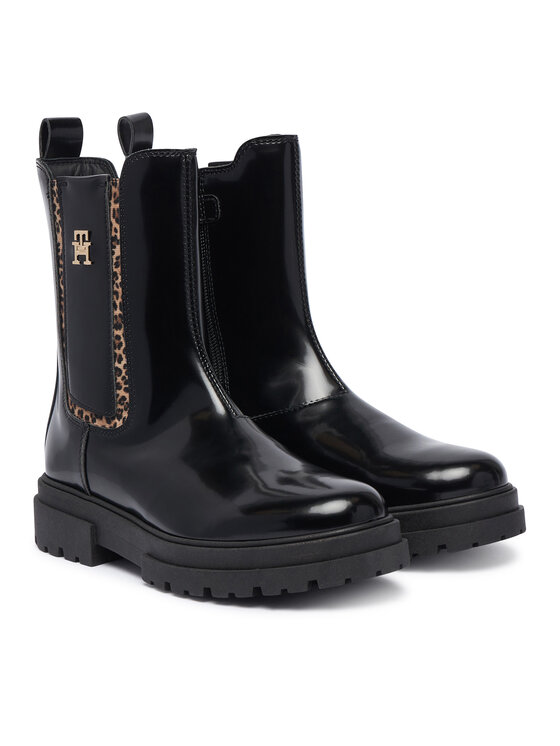 Tommy Hilfiger Bokacsizma Tommy Hilfiger T4A5-35175-1453999 S Fekete